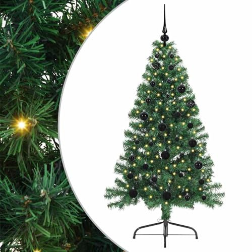 Gecheer Albero di Natale artificiale con luci integrate, design moderno LED calde luce festiva 150 cm per soggiorno giardino terrazza