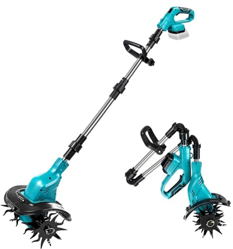 Akku Bodenhacke Motorhacke für Makita 18V Akkus (Ohne Akku) | 16cm Arbeitstiefe 23cm Arbeitsbreite, Gartenfräse mit 360 U/min Bürstenloser Motor, Elektro Motorhacke für Garten und Rasen