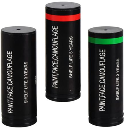 Sosoport 3 Piezas Pintura Facial Militar, Barra de Pintura Facial de Camuflaje, Plástico, 3 Colores, Resistente Lluvia, Apta, Juego de Rol Militar y Camuflaje