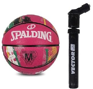 Spalding Basketballball für den Innen- und Außenbereich, Marmor, für Damen, 6, Pink