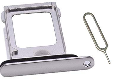 EXIANG Nano Dual SIM Ranura para Tarjeta Ranura Adaptador de Reemplazo para iPhone 11 Pro Max A2218 A2161 A2220 6.5 pulgadas (Dual, Plata)