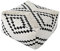 MOCOFO Dekorativer quadratischer Pouf-Bezug für Schlafzimmer, Boho, Baumwolle, ungefüllt, Fußhocker, schwarz Diamant, 40 x 40 x 20 cm