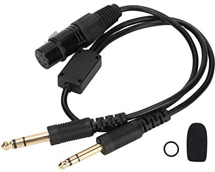 Luftfahrt-Headset AB-GA Airbus XLR auf GA-Doppelstecker Piloten-Headset-Adapter 5-poliger Airbus-XLR-Stecker auf GA-Doppelstecker Luftfahrt-Headset-Adapter für Airbus XLR 5-polig auf GA-Doppelstecker