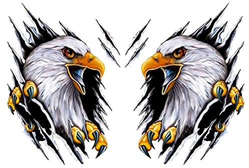 Autoaufklebe 3D Flamme Adler Aufkleber,1 Para 3D Wolf Head Aufkleber Sticker Dekoration Aufkleber für Auto,Wolf Decal Car Decal Sticker Vinyl Auto Emblem Aufkleber Tattoo für Auto LKW, 18 * 25CM