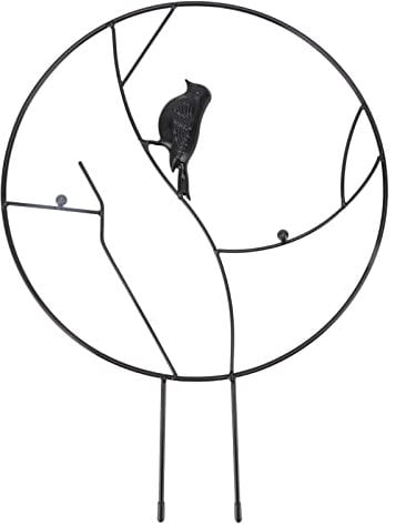 TOPINCN Treillis de Jardin Oiseau Rond Cercle Treillis Métal Vigne Plante Support Treillis pour Vignes Hoya Plantes D'intérieur Fleurs de Lierre Arrière-Cours Balcons(Le Noir)