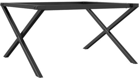 vidaXL Cast Iron Coffee Table Legs - Industrial X-Frame 70x60x43 cm for Custom Table Designs, Easy Install, Black Metal for Living Room, Office Decor
