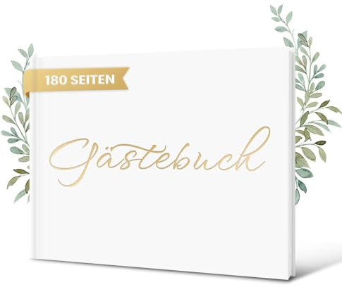 Fosdaling Gästebuch Hochzeit - Gästebuch - 180 blanko Seiten Premium Dickem Papier Hochzeitsalbum - Hochzeitsbuch Gästebuch für Hochzeiten, Geburtstag, Babypartys, Urlaub etc