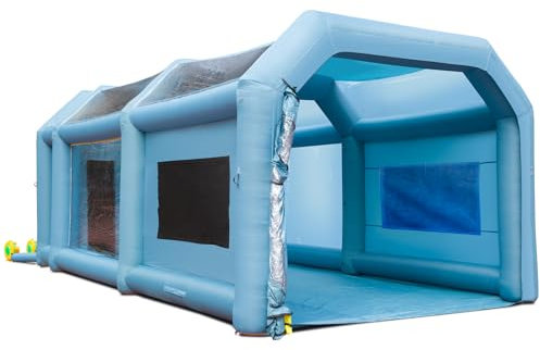 VEVOR 26x15x11ft Inflatable Paint Booth, Inflatable Spray Booth, High Powerful 750W+950W Blowers Spray Booth Tent, Car Paint Tent Air Filter System for Car Parking Tent Workstation Motorcycle Garage
