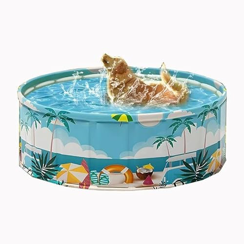 Dsejynxx dogs paddling pool Foldable Dog Pool,Durable Hard Plastic Dog Swimming Pool for Large Dogs, Collapsible Pet Pool for Backyard Indoor, Ideal Kiddie Pool for Dogs and Kids(Color:160cm,Size:)