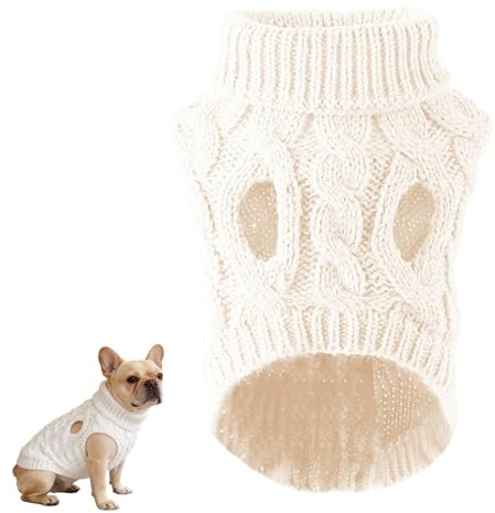Small Dog Jumper & Cat Jumpers for Cats Only, MEOAlBkey 4-Leg Winter Warm Pet Recovery Suit Cozy Knitted Sweater Vest Clothing & Accessories for Dogs and Cats