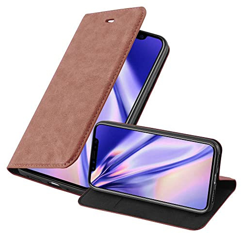 Cadorabo Hülle kompatibel mit Apple iPhone X/XS aus Premium Kunst Leder Flip Klappbare Stoßfeste Magnetische [Standfunktion] [Kartenfächern] Cover Hülle für iPhone X/XS Tasche in Braun