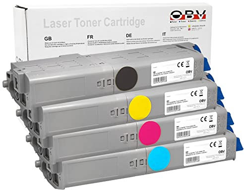 OBV Kompatibel 4X Toner für Oki 46490608 46490607 46490605 46490606 für Oki C532DN C542DN MC563DN MC573DN schwarz gelb Cyan Magenta