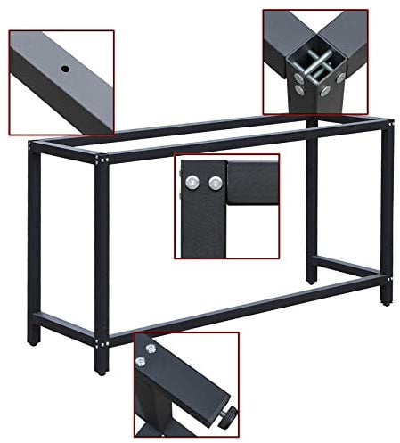 Wiltec Telaio per banco da lavoro in acciaio, gambe per banco da lavoro, telaio per tavolo 50 x 100 x 80 cm