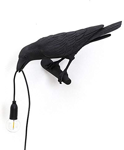 Seletti Lampada In Resina Vogel Lampe Cm.32,8X14,5 H.12,3 - Linke Look Black
