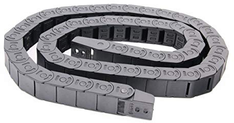 RuoFeng 1m Semi-Enclosed Black Plastic Drag Chain Cable Carrier for CNC Router Mill (15mm x 15mm)