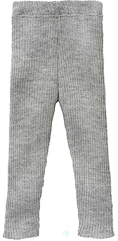 Strick-Leggings Baby & Kinder - 100% Bio-Merino – atmungsaktiv, warm & weich - Unisex Gr. 62 – 140 - nachhaltig & fair dehnbar - Made in Germany | Grau Gr. 122-128