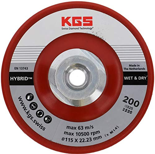 KGS Hybrid-Diamant-Trennscheiben, 115 x M14 goldfarben, Körnung 200 mit direkter M14 aufnahme passend für Winkelschleifer