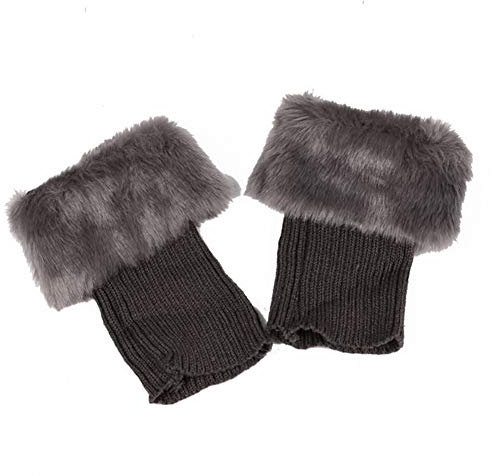 Asudaro Beinstulpen Faux Pelz Bein Wärmer Socken Stiefelstulpe Manschetten Winter Frauen Knit Stiefelsocken Topper Cuff Kniestrümpfe