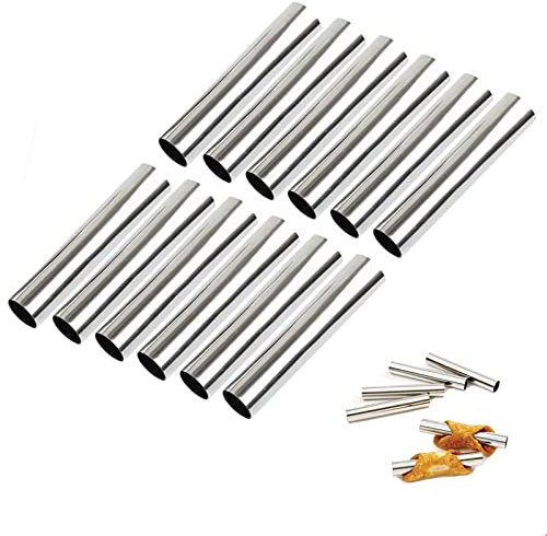 LaceDaisy 12pcs Moules à Pâtisserie en Acier Inoxydable Moules Tube Conique Moules Crème pâtissière en Spirale Croissants Corne gâteau Moule Pain pour Cannoli, Croissant, Feuilletés, Crème Glacé