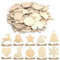 KATELUO 100 Stück Holz Weihnachten Anhänger,Weihnachtsbaumschmuck Holz,Weihnachtsbaum Deko, Holz Christbaumschmuck,Weihnachtsanhänger,Weihnachtsanhänger Deko,Holzanhänger Weihnachten