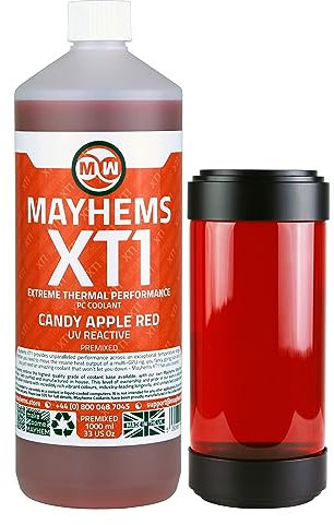 Mayhems - PC Coolant - XT1 Premix - Thermal Performance Series, UV Fluorescent, 1 Litre, Candy Apple Red