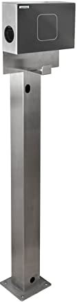 Wallbox24 Edelstahlstele mit Schutzbox grau für Pulsar Wallbox hochwertige Standsäule