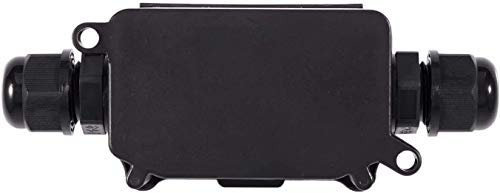 5 Pcs IP66 Waterproof Junction Box, 2-Way Outdoor Electrical Cable Wire Connectors, Black Extension Cable Connectors Junction Boxes with PG9 Glands for Ø3mm-8mm Ø6mm-10mm Cable Cord