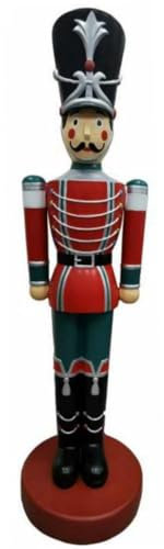 Casa Padrino Weihnachts Deko Skulptur Nussknacker Mehrfarbig/Silber H. 200 cm - Wetterbeständige XXL Dekofigur - Weihnachts Deko Accessoires XXL
