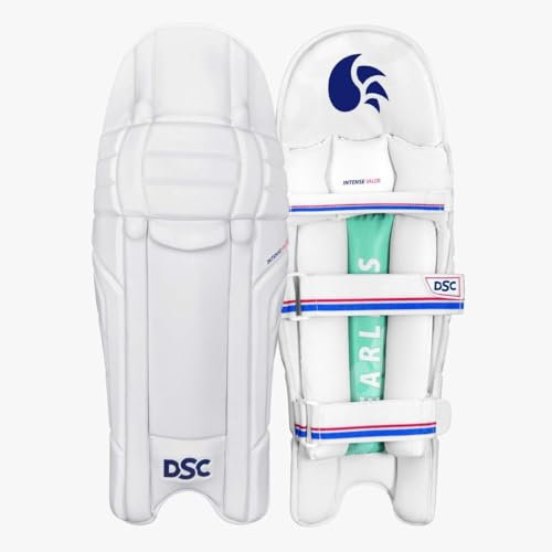 DSC Intense Valor Batting Legguard| Color: White | Size: Mens | for Mens | Material: Leather PVC Facing | Professional legguard with Moulded Construction