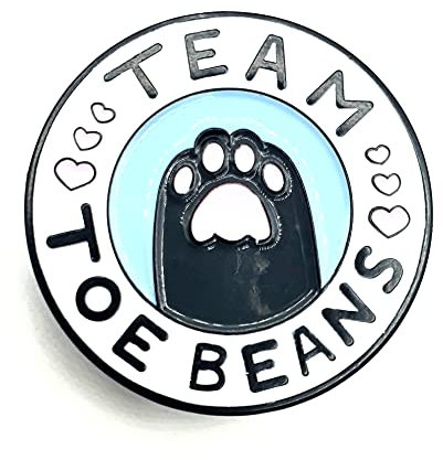 Anstecknadel mit Aufschrift Team Toe Beans, niedliche Katze, Kätzchen, Metall, Emaille, Kätzchen, Metall