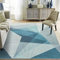 ASIinnsy Kurzflor Teppich Geometrisches Muster Abstrakt Moderne Blau Grau Rutschfest Weich Großer für Wohnzimmer Schlafzimmer (Blau Grau, 200 x 250 cm)