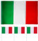 Una bandiera italiana, tre bandiere italiane a mano con pali, bandiere antipioggia e protezione solare, adatte per attività interne ed esterne (90 * 145cm)