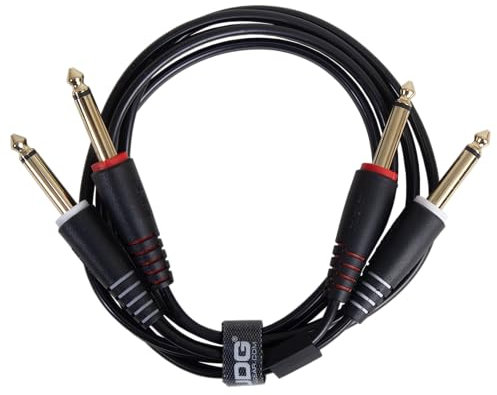 UDG Audio Cable Set 1/4'' Jack - 1/4'' Jack Black Straight 1.5M. Compatible with all Jack to Jack devices