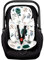 CARUILI 2 in 1 Babyschaleneinsatz, Autositz-Kopfstütze für Babys, Mädchen, Jungen, weiches Neugeborenen-Autositz-Einsatzkissen, perfekt für Autositze, Kinderwagen, Schaukeln (weiße Tiere)