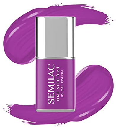 Semilac One Step S760 - Esmalte de uñas UV 3 en 1, color violeta jacinto 7 ml