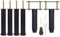 Pied de Lit 18 cm à Visser, Pied Sommier à Lattes Universel, Reglable en Hauteur, Metal, Carré + Rond, Boulons M8, pour le Cadre Métallique d’un Sommier Adulte, Noir, Lot de 6 (4 Latéraux + 2 Central)
