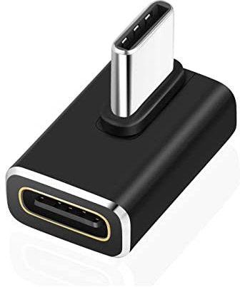 Thsucords 90 Grad USB C Adapter, USB Typ C 3.2 Gen2 100W 20Gbit/s Stecker auf Buchse, rechtwinkliger Verlängerungsanschluss, 4K @ 60Hz Videoverlängerung Extender für Steam Deck, Switch, MacBook