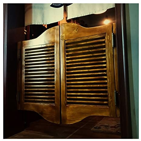 Porte Battante en Bois, Persienne Saloon ,Personnalisable ,porte western bois, Café Bar Cuisine Entrée Restaurant Intérieur Utilisation Cloison Charnières Inclus ( Size : W90xH70cm(35.43x27.55in) )