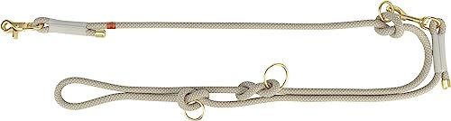 TRIXIE V-Leine Soft Rope, M-L, 2 m/10 mm, hellgrau - verstellbare Hundeleine für mittelgroße & große Hunde aus gewebtem Tau, 3-Fach längenverstellbar - 1984119