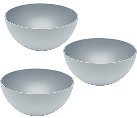 3er Set Magu Natur-Design Schüssel Grau Ø 16 cm aus einem Polymer aus natürlichen Materialien Schüsselset Salatschüssel