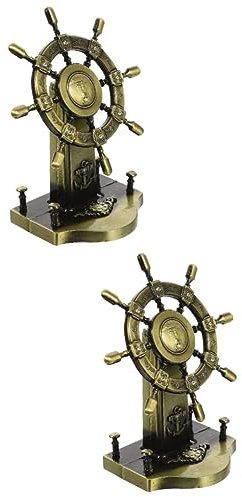 Abaodam 2st Nautische Ruderverzierungen Nautische Sammlerstücke Uhr Marine-ruder-dekor Mittelmeer Dekorationen Am Meer Antikes Marineruder Legierung Büro Metall Schreibtisch