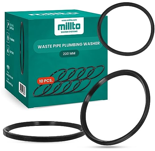 10x Millto™ Gummiring Dichtung 200mm Gummi Ring Dichtungsring Unterlegscheibe Rohrdichtung Kunststoffrohrdichtung Sanitärunterlegscheibe PP-Rohrdichtung PVC-Rohrdichtung O-Ring für Abwasserrohre