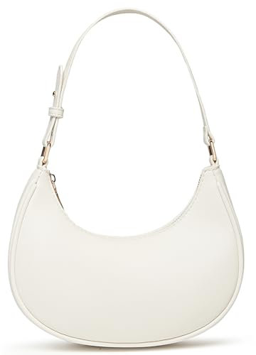 Barabum Borsa a tracolla classica retrò con chiusura a cerniera per le donne, 6b-bianco