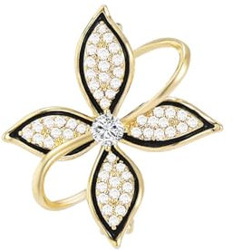 JINZIJINYU Broche Femme Vetement Decollete Broche Fleur De Zircon Micro Incrustée Huile Pour Femme Corsage Sans Couture Petite Broche Épingle De Costume Manteau Épingle À Bouton De Pull Bijoux