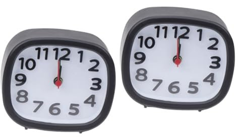 PRETYZOOM 2St Uhr mit Handaufzug für Kinder Tischuhr Kompakter Reisewecker Kinderwecker Wohnkultur klingeln quadratische Digital schmücken Reise Student