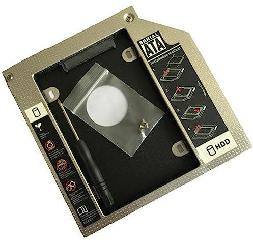 INTCHE Portátil de aleación de aluminio con unidad óptica integrada, soporte mecánico de 2,5 SSD para unidad de estado sólido (9,5 mm)