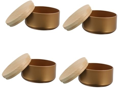 Anneome 4piezas Latas De Hojalata para Velas Recipientes para Velas Artesanales Latas Hechas Mano