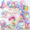 Einhorn Geburtstagsdeko Mädchen 3 Jahre, Kindergeburtstag Luftballons, Happy Birthday Banner, Schmetterling Folienballon, 3. Geburtstag Mädchen Deko