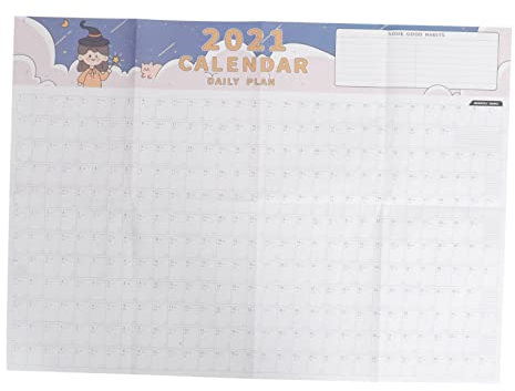 SEWACC 1pc Planungs-memo-kalender 2021 Ganzjahres-wandkalender Spots Tagebuch Hängeplaner Vergrößerte Gitter Für Das Home Office