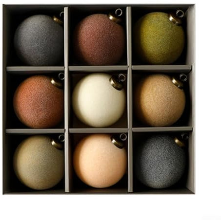 Besttoolifes Weihnachtskugel-Ornament-Set, beflockt, Plüsch, hängende Dekorationen, DIY, anpassbar, weiß, braun, grün, grau, festliche Kugeln für Weihnachtsbaum, Kranz, Urlaub, Heimdekoration (A)